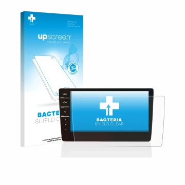 Parte frontale di una confezione del prodotto con il logo del marchio upscreen. Accanto è raffigurato il dispositivo Volkswage