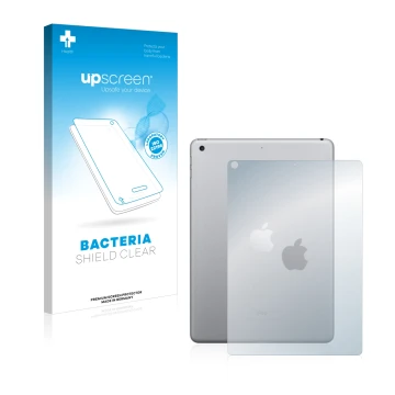 Parte frontale di una confezione del prodotto con il logo del marchio upscreen. Accanto è raffigurato il dispositivo Apple iPa