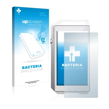 Parte frontale di una confezione del prodotto con il logo del marchio upscreen. Accanto è raffigurato il dispositivo Pioneer X