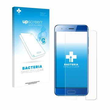 Parte frontale di una confezione del prodotto con il logo del marchio upscreen. Accanto è raffigurato il dispositivo Honor 9 c