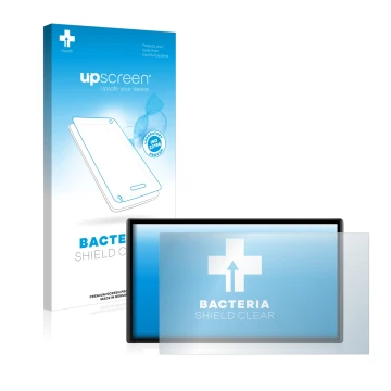 Parte frontale di una confezione del prodotto con il logo del marchio upscreen. Accanto è raffigurato il dispositivo Garmin Dr