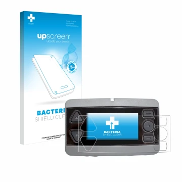 Parte frontale di una confezione del prodotto con il logo del marchio upscreen. Accanto è raffigurato il dispositivo Airbus P8