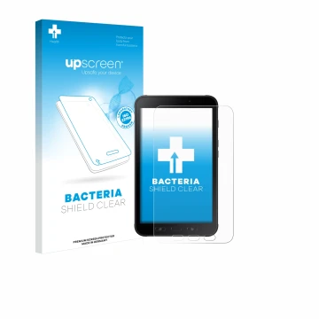 Parte frontale di una confezione del prodotto con il logo del marchio upscreen. Accanto è raffigurato il dispositivo Samsung G