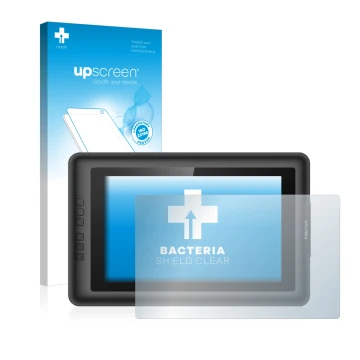 Parte frontale di una confezione del prodotto con il logo del marchio upscreen. Accanto è raffigurato il dispositivo XP-Pen Ar