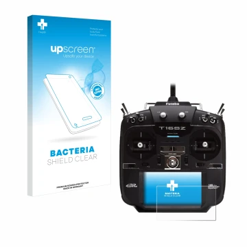 Parte frontale di una confezione del prodotto con il logo del marchio upscreen. Accanto è raffigurato il dispositivo Robbe Fut