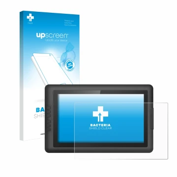 Parte frontale di una confezione del prodotto con il logo del marchio upscreen. Accanto è raffigurato il dispositivo XP-Pen Ar