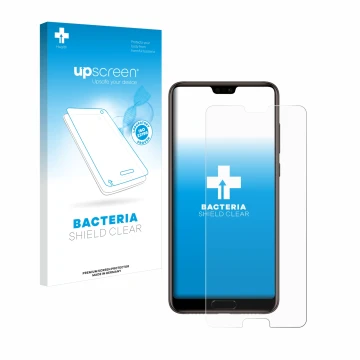 Parte frontale di una confezione del prodotto con il logo del marchio upscreen. Accanto è raffigurato il dispositivo Huawei P2