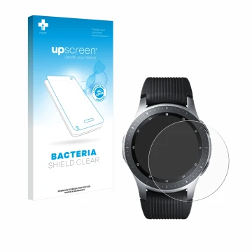 Parte frontale di una confezione del prodotto con il logo del marchio upscreen. Accanto è raffigurato il dispositivo Samsung G