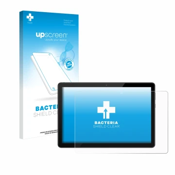 Parte frontale di una confezione del prodotto con il logo del marchio upscreen. Accanto è raffigurato il dispositivo Huawei Me