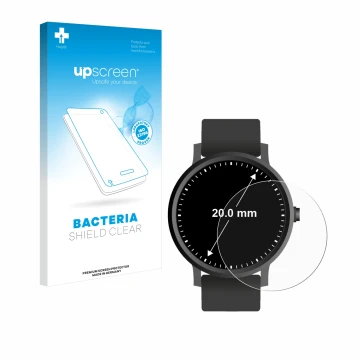 Parte frontale di una confezione del prodotto con il logo del marchio upscreen. Accanto è raffigurato il dispositivo Circolare