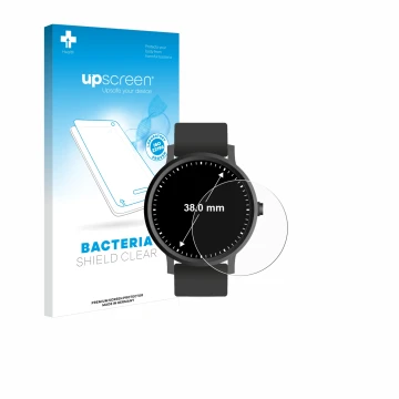 Parte frontale di una confezione del prodotto con il logo del marchio upscreen. Accanto è raffigurato il dispositivo Circolare