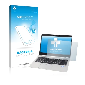 Parte frontale di una confezione del prodotto con il logo del marchio upscreen. Accanto è raffigurato il dispositivo HP EliteB