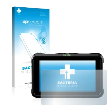 Parte frontale di una confezione del prodotto con il logo del marchio upscreen. Accanto è raffigurato il dispositivo Atomos Sh