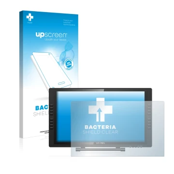 Parte frontale di una confezione del prodotto con il logo del marchio upscreen. Accanto è raffigurato il dispositivo XP-Pen Ar