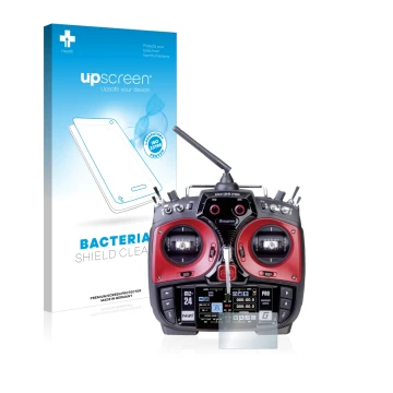 Parte frontale di una confezione del prodotto con il logo del marchio upscreen. Accanto è raffigurato il dispositivo Graupner 