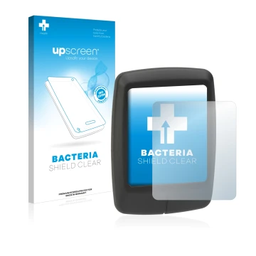 Parte frontale di una confezione del prodotto con il logo del marchio upscreen. Accanto è raffigurato il dispositivo Specializ
