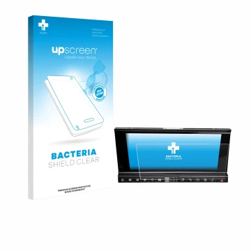 Parte frontale di una confezione del prodotto con il logo del marchio upscreen. Accanto è raffigurato il dispositivo DS 7 Cros