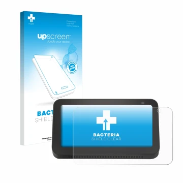 Parte frontale di una confezione del prodotto con il logo del marchio upscreen. Accanto è raffigurato il dispositivo Amazon Ec