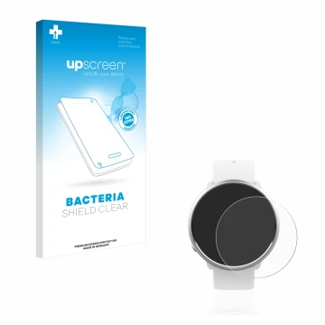 Parte frontale di una confezione del prodotto con il logo del marchio upscreen. Accanto è raffigurato il dispositivo Polar Ign