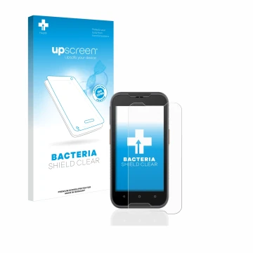 Parte frontale di una confezione del prodotto con il logo del marchio upscreen. Accanto è raffigurato il dispositivo Datalogic