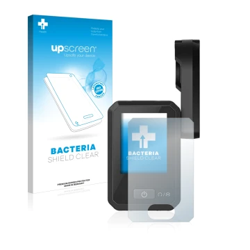 Parte frontale di una confezione del prodotto con il logo del marchio upscreen. Accanto è raffigurato il dispositivo Flyer Dis