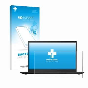 Parte frontale di una confezione del prodotto con il logo del marchio upscreen. Accanto è raffigurato il dispositivo Lenovo Th