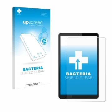 Parte frontale di una confezione del prodotto con il logo del marchio upscreen. Accanto è raffigurato il dispositivo Lenovo Ta