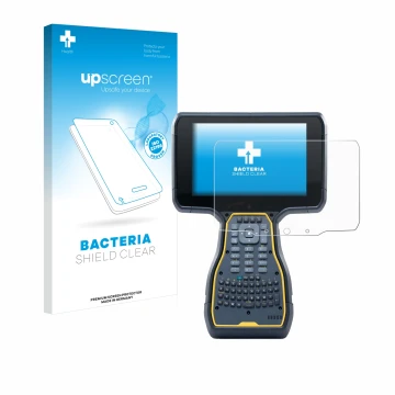 Parte frontale di una confezione del prodotto con il logo del marchio upscreen. Accanto è raffigurato il dispositivo Trimble T