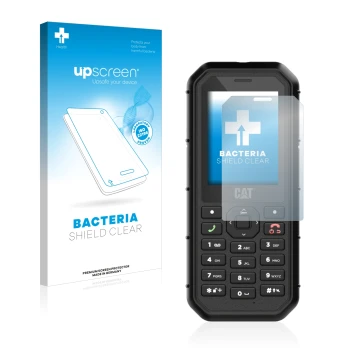Parte frontale di una confezione del prodotto con il logo del marchio upscreen. Accanto è raffigurato il dispositivo Caterpill