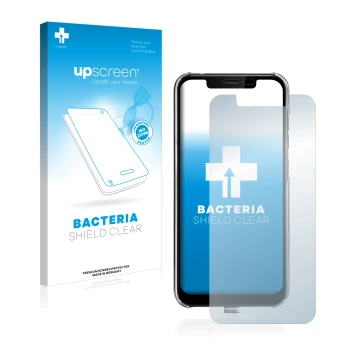 Parte frontale di una confezione del prodotto con il logo del marchio upscreen. Accanto è raffigurato il dispositivo Gigaset G