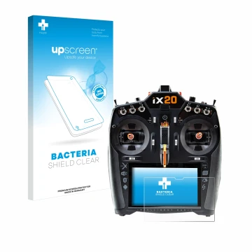 Parte frontale di una confezione del prodotto con il logo del marchio upscreen. Accanto è raffigurato il dispositivo Spektrum 