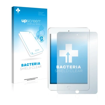 Parte frontale di una confezione del prodotto con il logo del marchio upscreen. Accanto è raffigurato il dispositivo Apple iPa