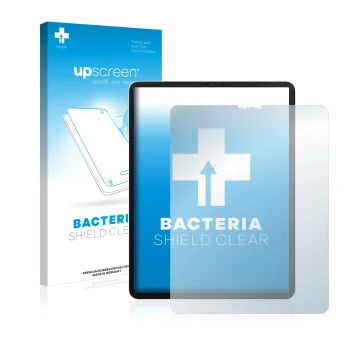 Parte frontale di una confezione del prodotto con il logo del marchio upscreen. Accanto è raffigurato il dispositivo Apple iPa