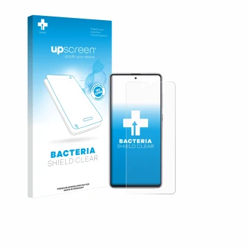 Parte frontale di una confezione del prodotto con il logo del marchio upscreen. Accanto è raffigurato il dispositivo Samsung G