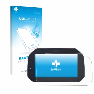 Parte frontale di una confezione del prodotto con il logo del marchio upscreen. Accanto è raffigurato il dispositivo BMW R1200