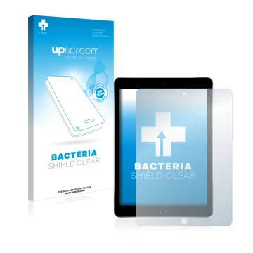Parte frontale di una confezione del prodotto con il logo del marchio upscreen. Accanto è raffigurato il dispositivo Apple iPa
