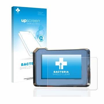 Parte frontale di una confezione del prodotto con il logo del marchio upscreen. Accanto è raffigurato il dispositivo KTM 1290 