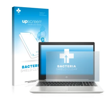 Parte frontale di una confezione del prodotto con il logo del marchio upscreen. Accanto è raffigurato il dispositivo HP ProBoo