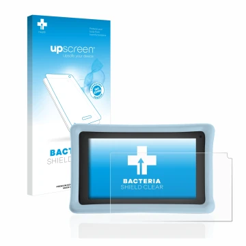 Parte frontale di una confezione del prodotto con il logo del marchio upscreen. Accanto è raffigurato il dispositivo Pebble Ge