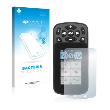 Parte frontale di una confezione del prodotto con il logo del marchio upscreen. Accanto è raffigurato il dispositivo Minn Kota
