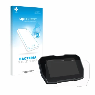 Parte frontale di una confezione del prodotto con il logo del marchio upscreen. Accanto è raffigurato il dispositivo Ducati St