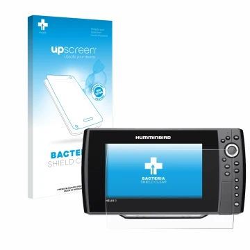 Parte frontale di una confezione del prodotto con il logo del marchio upscreen. Accanto è raffigurato il dispositivo Humminbir