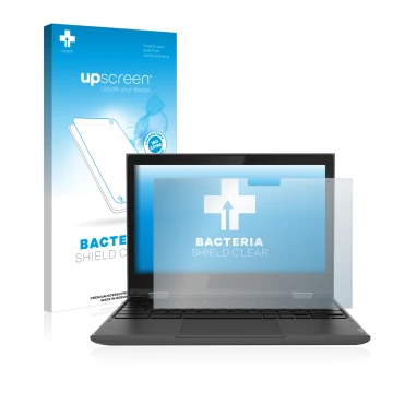 Parte frontale di una confezione del prodotto con il logo del marchio upscreen. Accanto è raffigurato il dispositivo Lenovo 30