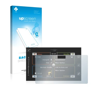 Parte frontale di una confezione del prodotto con il logo del marchio upscreen. Accanto è raffigurato il dispositivo Bosch Suz