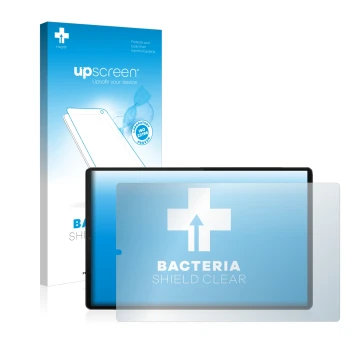 Parte frontale di una confezione del prodotto con il logo del marchio upscreen. Accanto è raffigurato il dispositivo Lenovo Ta