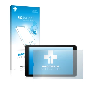 Parte frontale di una confezione del prodotto con il logo del marchio upscreen. Accanto è raffigurato il dispositivo MEDION Li