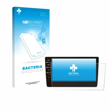 Parte frontale di una confezione del prodotto con il logo del marchio upscreen. Accanto è raffigurato il dispositivo Volkswage