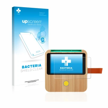 Parte frontale di una confezione del prodotto con il logo del marchio upscreen. Accanto è raffigurato il dispositivo tigerbox 