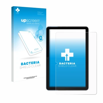 Parte frontale di una confezione del prodotto con il logo del marchio upscreen. Accanto è raffigurato il dispositivo Lenovo Id