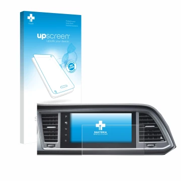 Parte frontale di una confezione del prodotto con il logo del marchio upscreen. Accanto è raffigurato il dispositivo Seat Cupr